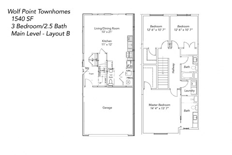 the floor plan of the villas at wolf point townhomes
